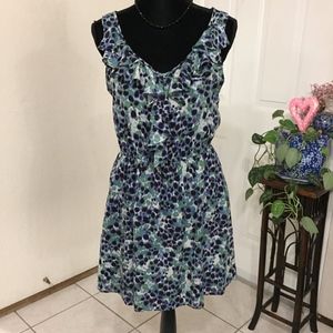 BCBGeneration Floral Dress w/Ruffle Collar
